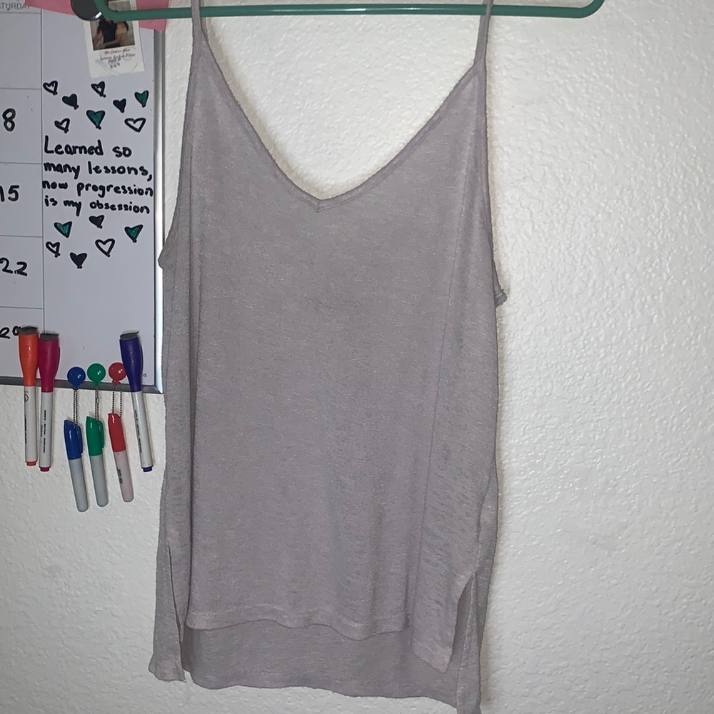 Lavender mesh tank top